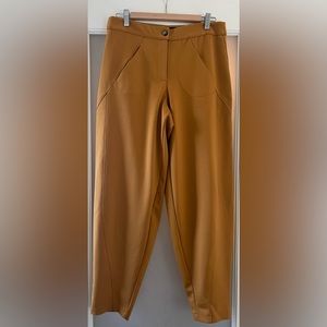 Ruti Barrel Leg Pants in Marigold Yellow in Size Medium